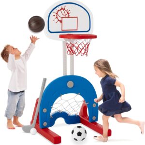 Best Choice Products 3-in-1 Toddler Basketball Hoop Sports A...
