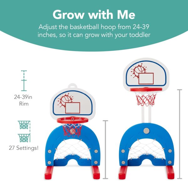 Best Choice Products 3-in-1 Toddler Basketball Hoop Sports A...