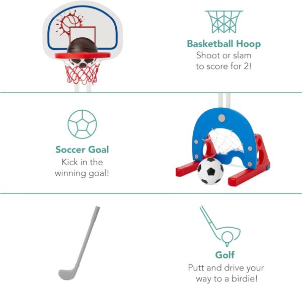 Best Choice Products 3-in-1 Toddler Basketball Hoop Sports A...