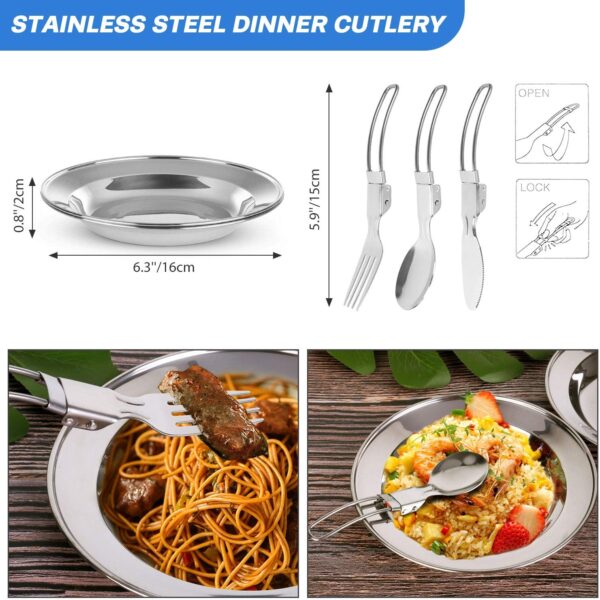 Odoland 15pcs Camping Cookware Mess Kit, Non-Stick Lightweig...