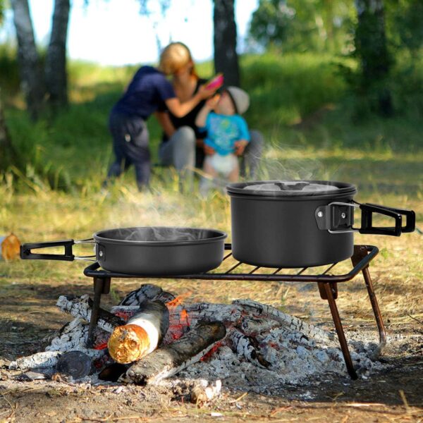 Odoland 15pcs Camping Cookware Mess Kit, Non-Stick Lightweig...
