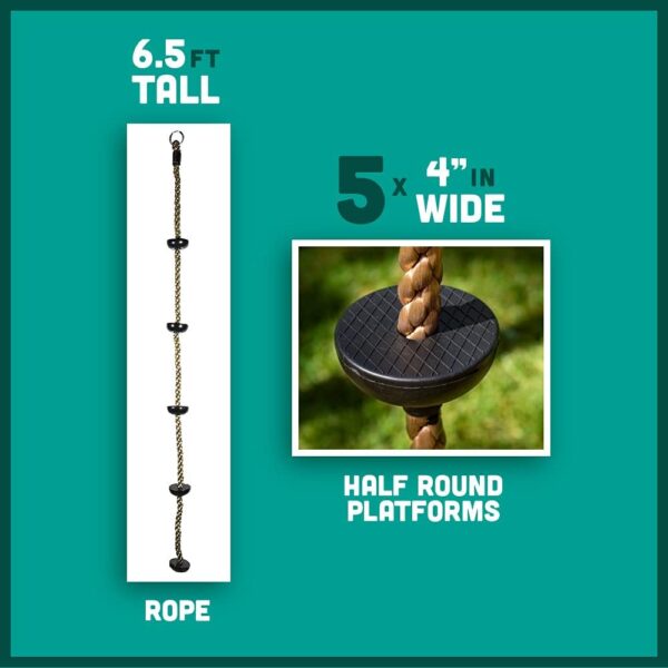 Squirrel Products 6.5 ft Climbing Rope with Platforms - Swin...