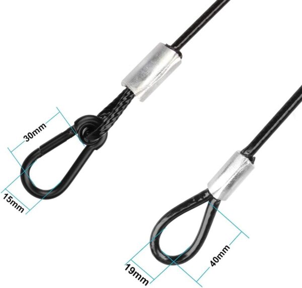 20 PCS 25"(65cm) Safety Cable, Black Coated Braided Stainles...