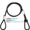 20 PCS 25"(65cm) Safety Cable, Black Coated Braided Stainles...