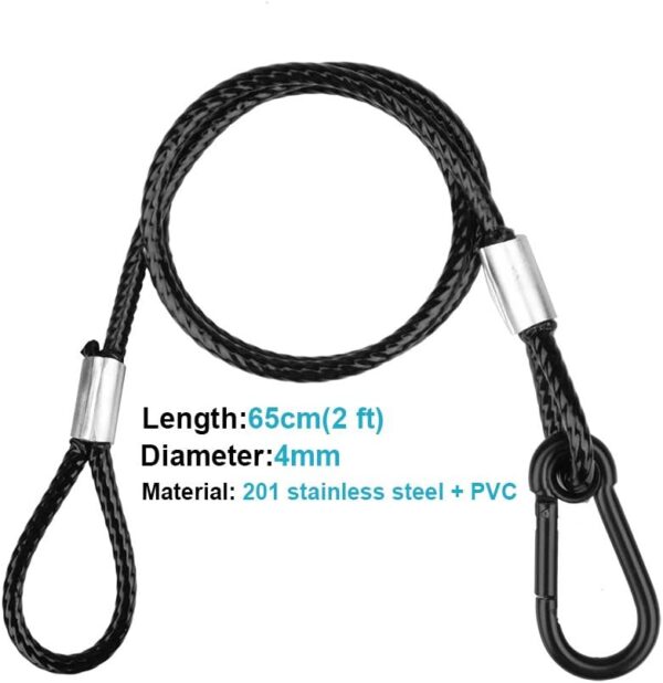 20 PCS 25"(65cm) Safety Cable, Black Coated Braided Stainles...