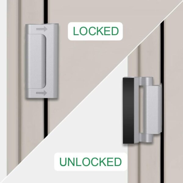 Home Security Door Lock 3 Pack Metal Door Reinforcement Lock...