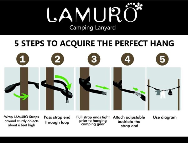 Campsite Storage Strap with 19 Separated Loops for Hanging C...