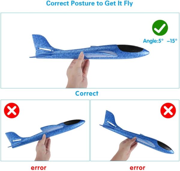 BooTaa 4 Pack Airplane/Flying Toys, 17.5" Large Throwing Foa...