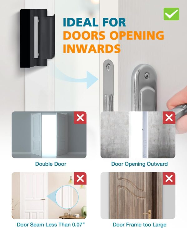 Home Security Door Reinforcement Lock - Child Proof Door Loc...