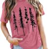Funny Graphic Women Skinny Pine Tree Shirt Summer Hiking Cam...