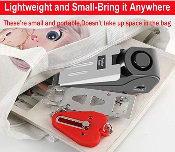 Portable Door Lock & Door Stop Alarm,Dual Protection Securit...