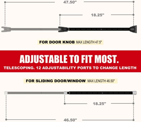 SECURITYMAN 2-in-1 Door Security Bar & Sliding Patio Door Se...