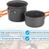 Odoland 6pcs Camping Cookware Mess Kit with Lightweight Pot,...