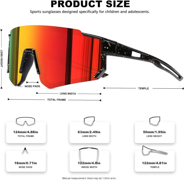 3 Pack Kids Baseball Sunglasses Youth Sports Football Softba...