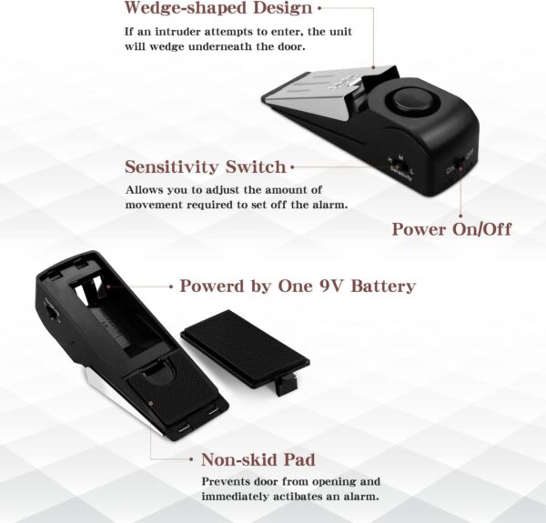 EMDMAK Door Stop Alarm with 120DB Siren Door Stop for Home &...