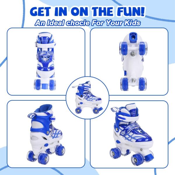 Adjustable Roller Skates for Kids Girls Boys Beginners 4Size...
