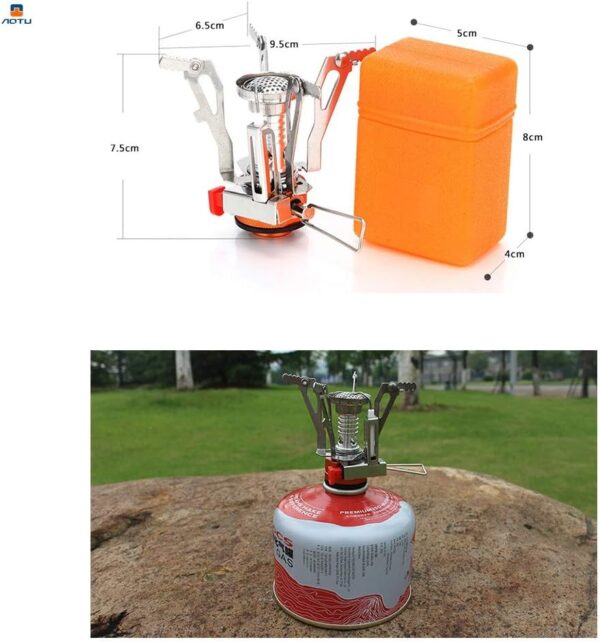AOTU Portable Camping Stoves Backpacking Stove with Piezo Ig...