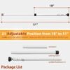 Sliding Door Security Bar 18"-51", Adjustable Sliding Door L...
