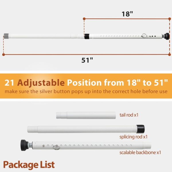 Sliding Door Security Bar 18"-51", Adjustable Sliding Door L...