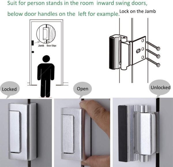 Home Security Door Lock, 2 Pack Child Proof Door Reinforceme...