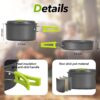 15pcs Camping Cookware Mess Kit,Non-Stick Lightweight Pots S...