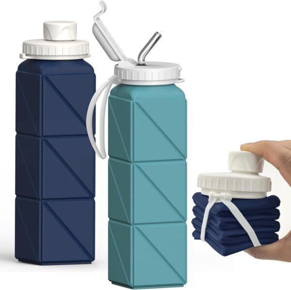 Collapsible Water Bottles, Silicone Foldable Portable Water ...