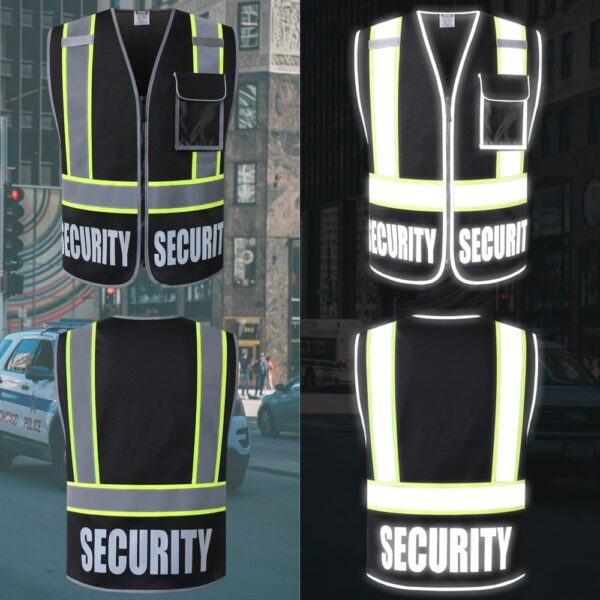 Security Vest for Men Women Reflective Safety Vest with 5 Po...