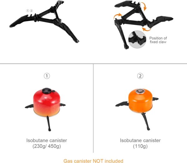 Odoland Camping Cookware Stove Carabiner Canister Stand Trip...