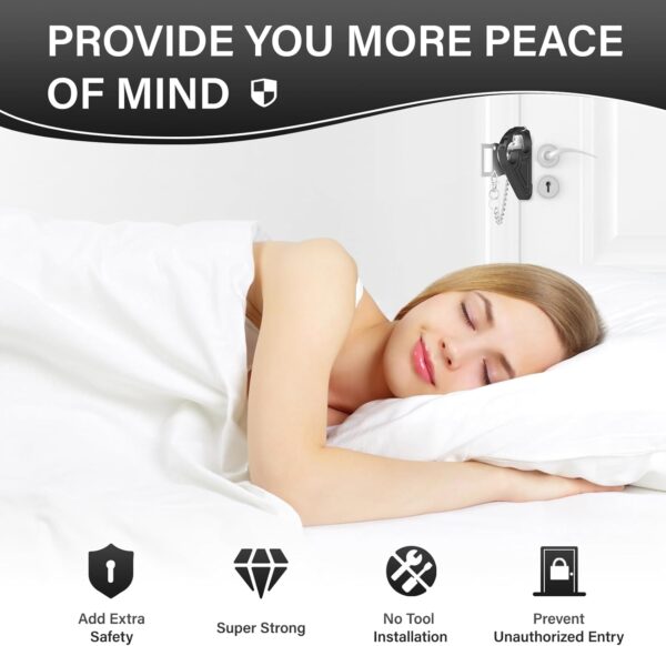 Portable Door Lock for Hotel Door Safety- Metal Hotel Door L...