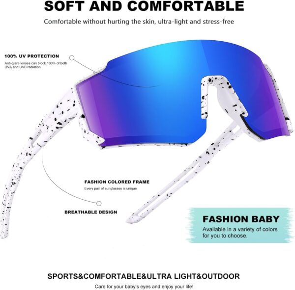3 Pack Kids Baseball Sunglasses Youth Sports Football Softba...