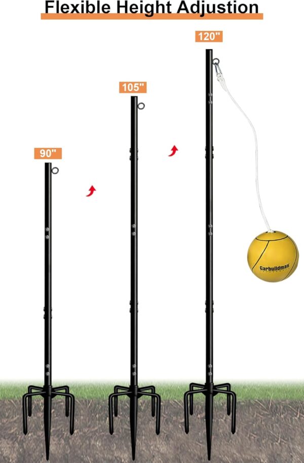 Garbuildman Tetherball Set with Ball & Rope for Outdoor Back...