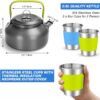 Odoland 15pcs Camping Cookware Mess Kit, Non-Stick Lightweig...