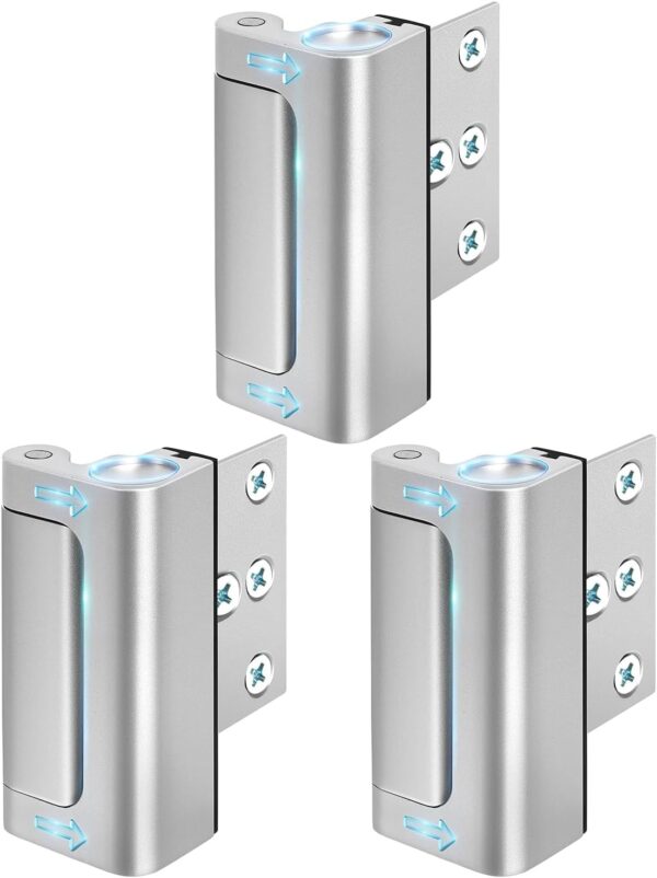Home Security Door Lock 3 Pack Metal Door Reinforcement Lock...