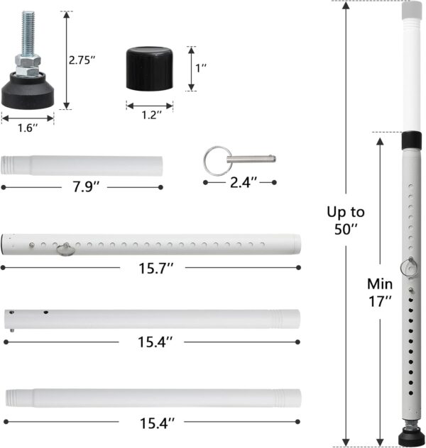 BeBecome Sliding Door Security Bar，17-50 inch Adjustable Pat...