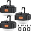 3 Pcs Black LED Camping Lights Tent Lights Portable Recharge...