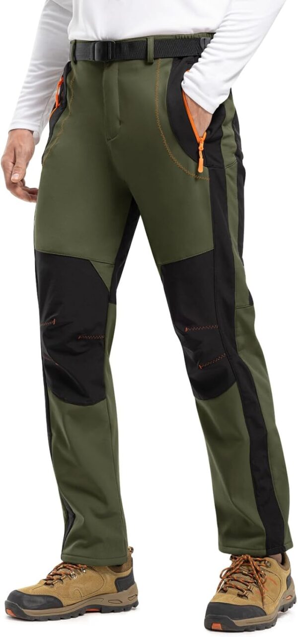 TBMPOY Men's Snow Ski Hiking Pants Waterproof Winter Fleece ...