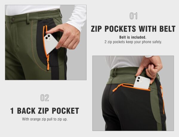 TBMPOY Men's Snow Ski Hiking Pants Waterproof Winter Fleece ...