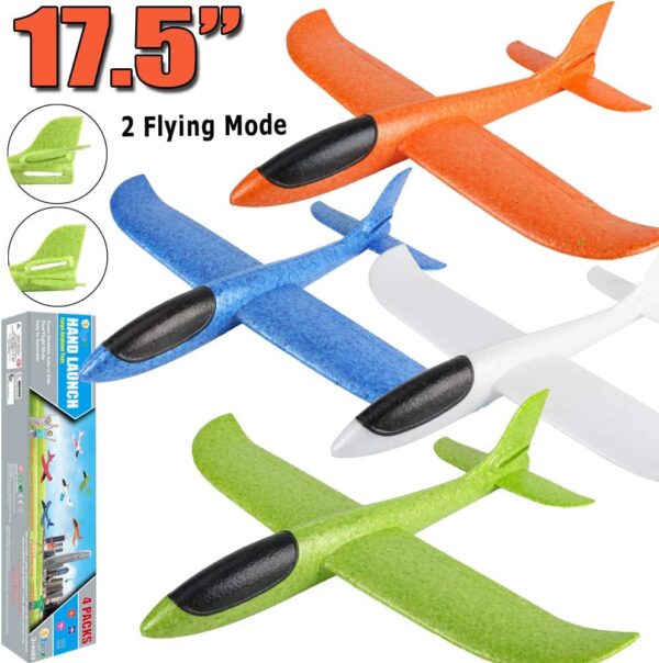 BooTaa 4 Pack Airplane/Flying Toys, 17.5" Large Throwing Foa...