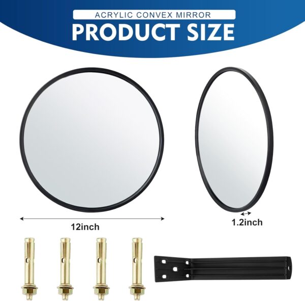 Maitys 2 Pcs Convex Mirror Acrylic Safety Security Traffic C...