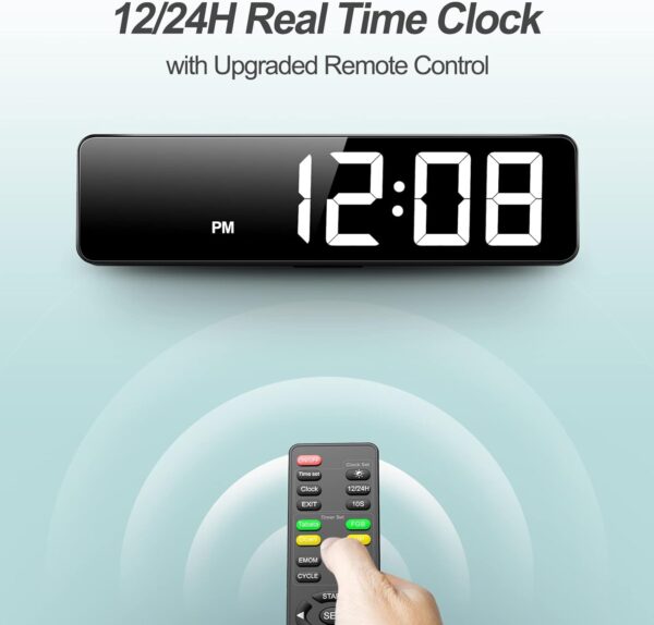 Gym Timer 15" Large LED Display Wall Clock | Interval Workou...