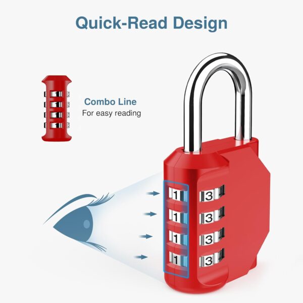 Puroma 4 Pack Combination Lock for Locker 4 Digit Outdoor Wa...