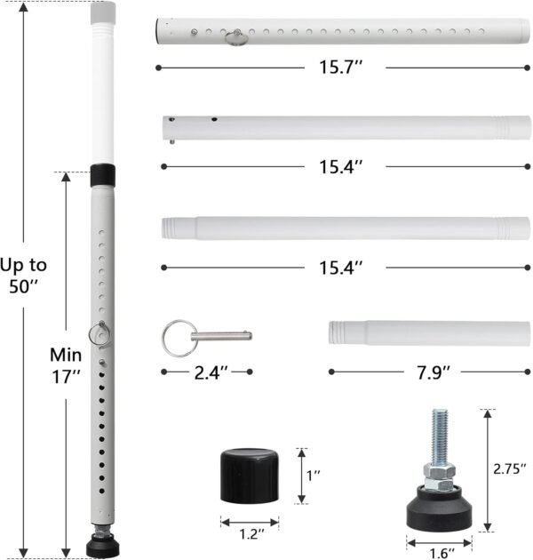 DIIG Sliding Door Security Bar，17.7-50.5inch Adjustable Lock...