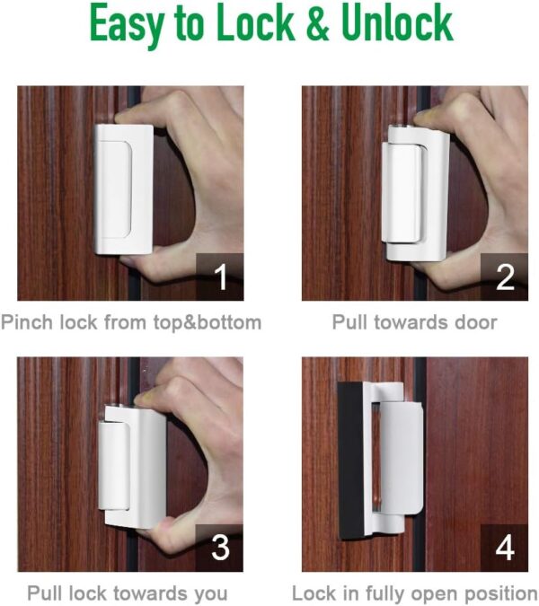 Home Security Door Reinforcement Lock Upgraded Front Door Lo...