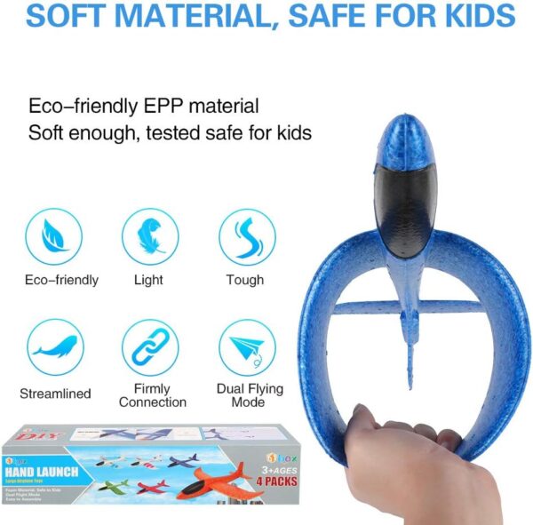 BooTaa 4 Pack Airplane/Flying Toys, 17.5" Large Throwing Foa...