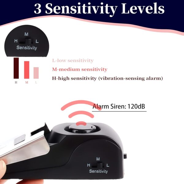 Door Stop Alarm, Door Stopper with 120DB Security Alarm, Flo...