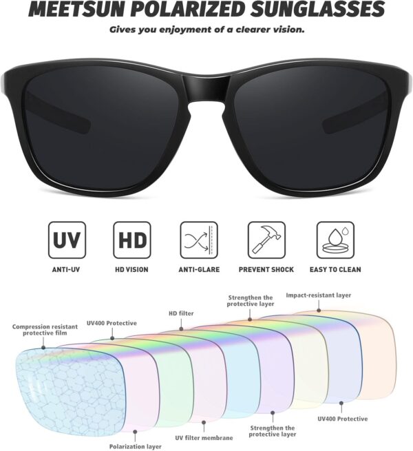 MEETSUN Polarized Sports Sunglasses for Women Men Driving Ru...