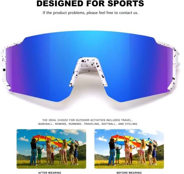 3 Pack Kids Baseball Sunglasses Youth Sports Football Softba...