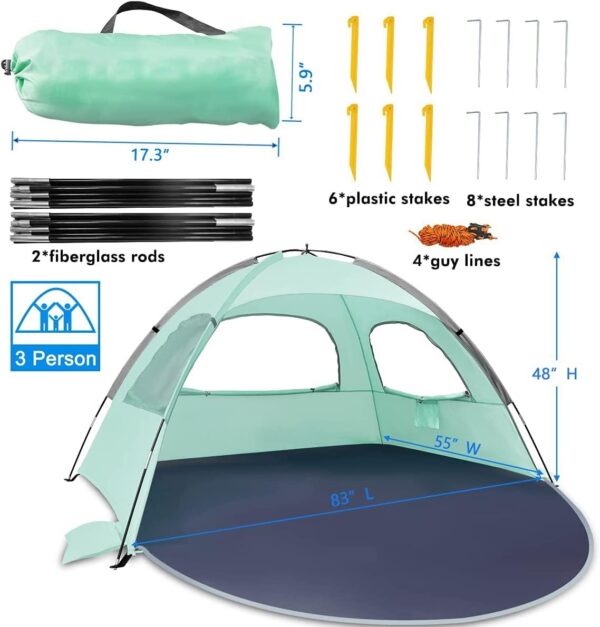 WhiteFang Beach Tent Anti-UV Portable Sun Shade Shelter for ...