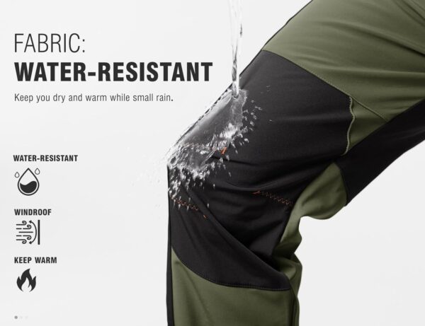 TBMPOY Men's Snow Ski Hiking Pants Waterproof Winter Fleece ...