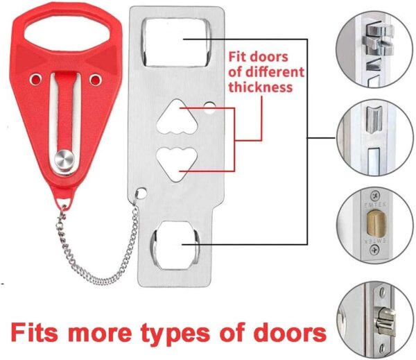 Portable Door Lock for Travel, Door Lock Self-Defense Securi...